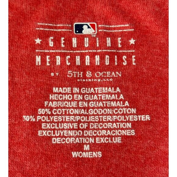 Texas Rangers Womens Medium Tank Top Shirt Red Flag Graphic‎ Tee MLB Logo Spirit - Picture 3 of 3
